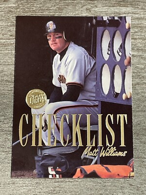 Matt Williams 1995 Fleer Ultra Checklist Giants #10  *J130*