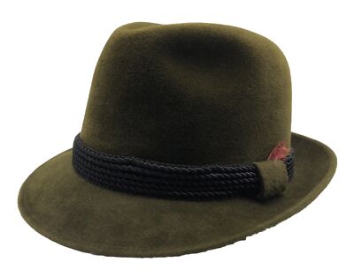 Vintage DOBBS Fifth Avenue NY Felt Fedora Hat Size 7 Hunter Green