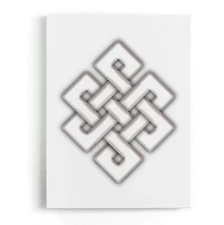 Tibetan Knot Framed Canvas Stretched Ready to Hang 50x40 Home decor Gift.