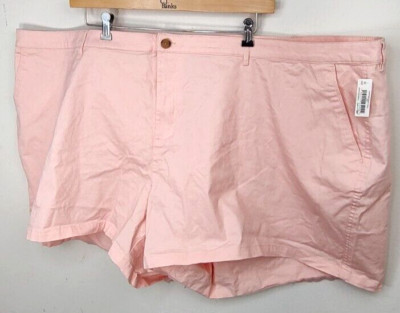 Amazon Essentials Women Plus Sz Pink Chino Summer Shorts NNT