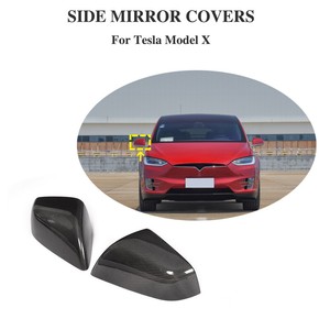 Details About For Tesla Model X 2016 2019 Rearview Mirror Cover Cap Add On 2pcs Carbon Fiber