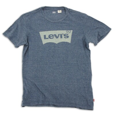 Levi's T-Shirt Gr. S Herren Oberteil Blau Blue Freizeit Regular Fit Baumwolle