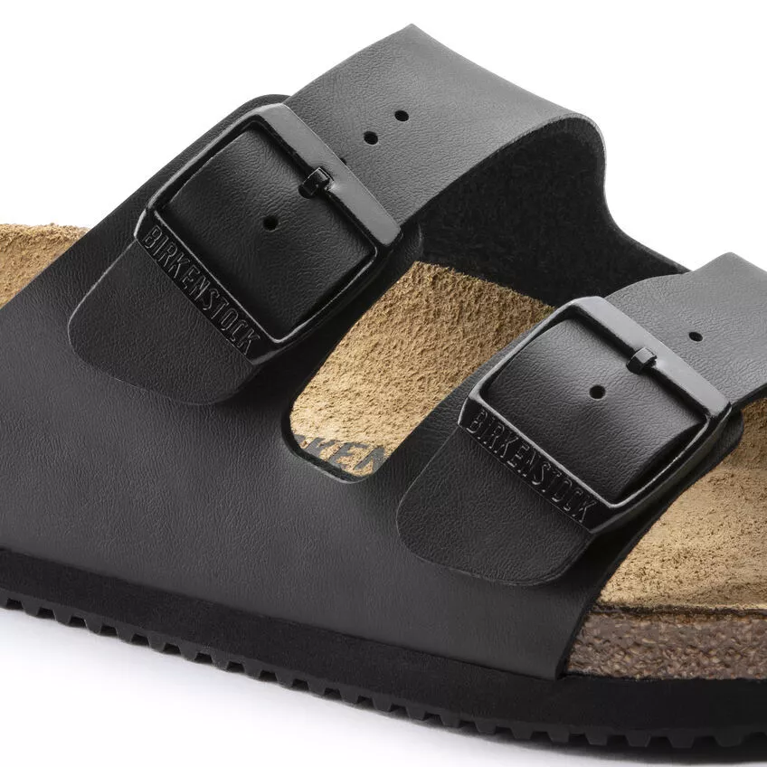 BIRKENSTOCK ARIZONA SL BLACK REGULAR WIDE WIDTH SUPER GRIP PROFESSIONAL OCCUPATI