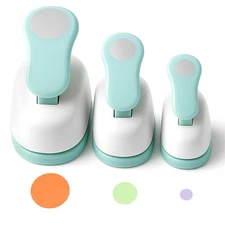 3PCS Circle Hole Punch, Different Size（1+ 5/8 + 3/8 Inch） of Scrapbooking Pap...
