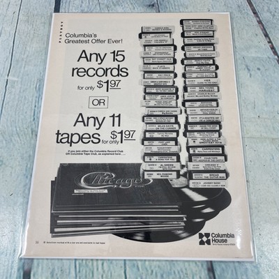 1973 Columbia House Records & Tapes Vtg Print Ad/Poster Promo Art Magazine Page