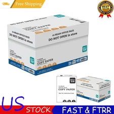 8.5" x 11" Copy Paper 92 Bright White 20 lb 10 Ream Case Office (5,000 Sheets)