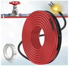 2x 25Ft -Heat Tape for Water Pipes Freeze Protection W/Thermostat, Electric Heat