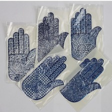 Set 5x Hennaschablone linke Hand Henna indische Hautfarbe Schablone