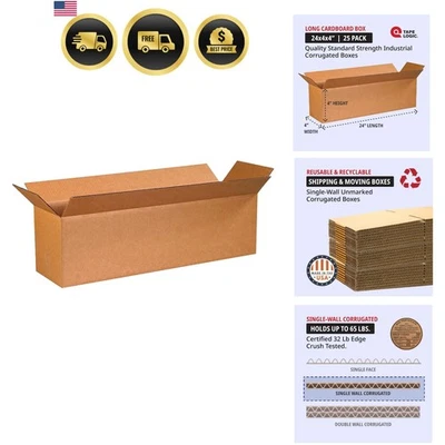 28x8x8 lange Wellpappkartons, lang, 28L x 8B x 8H, 25 Stück | Versand, Pac... - Bild 1 von 4
