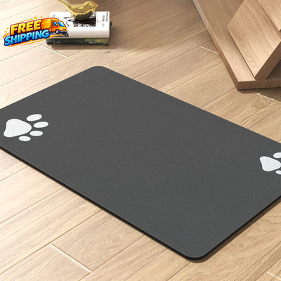 Pet Feeding Mat-Absorbent Dog Mat for Food and Water Bowl-No Stains Quick Dry