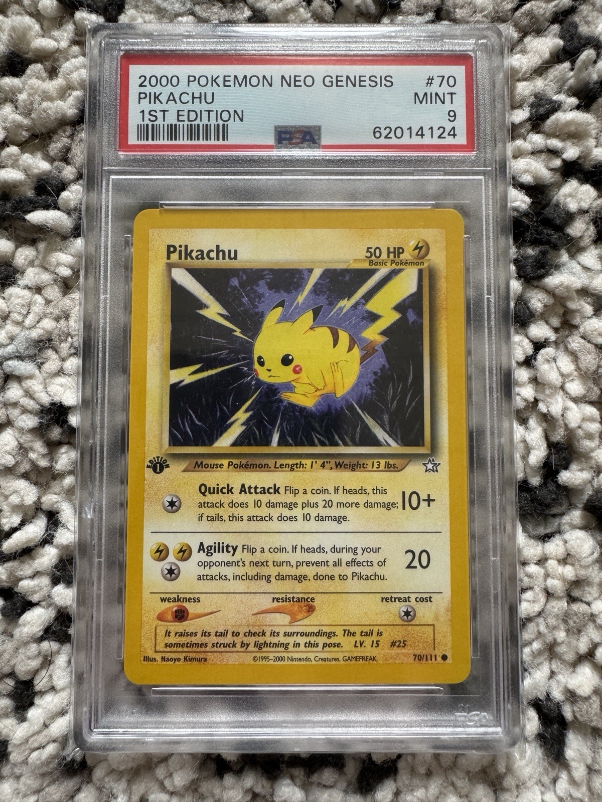 2000 POKEMON NEO GENESIS 1ST EDITION #70 PIKACHU PSA 9