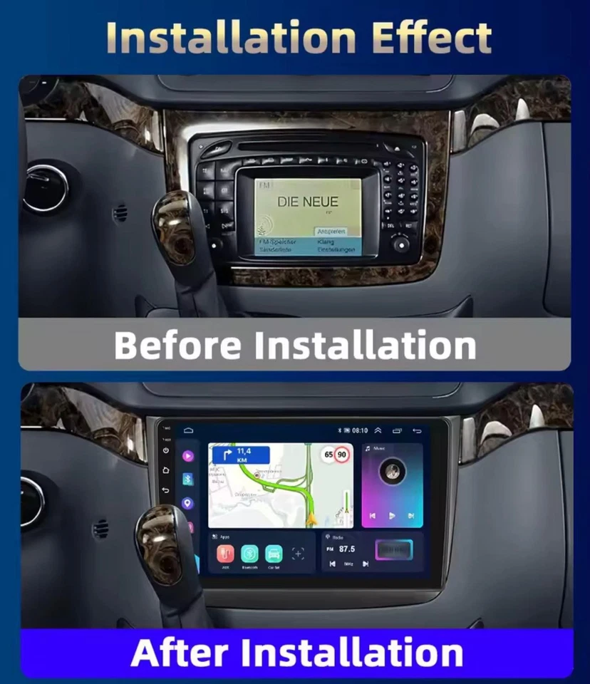 AUTORADIO ANDROID MERCEDES VIANO 2006-2011 STEREO AUTO TOUCH NAVIGATORE - Immagine 2 di 4
