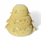 VTG 1980 Pyrex Shenandoah Cinderella 441, 443, 444 Nesting Mixing Bowls SET OF 3