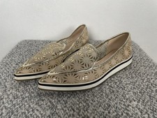 Nicholas Kirkwood Gold Pattern Mesh Flats Pumps Shoes UK 6.5 EU 40 FAULTS