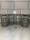VTG Anchor Hocking Glass TARTAN Clear  Juice Tumbler 4 1/8" Set Of 4 GW995