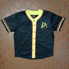 WWE LA Knight Black/Yellow YEAH! Baseball Jersey - Men’s 2XL - Wrestling