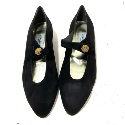 Neuves Vintage ballerines en daim Des Années 80 / Made In Italy / Taille 40 - Photo 1/4
