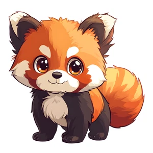 Cute Fox Chibi Colourful Animal Self Adhesive Sticker