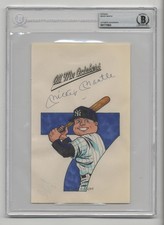 Mickey Mantle Yankees GPK Original Art Sketch Card Signed Auto 1/1 BAS
