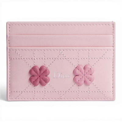Dior Jardin Freesia Card Holder w/Clover Charm Japan Exclusive