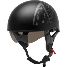 GMax HH-65 Half-Helmet Bravery - Matte Black/Grey - Medium H1656505