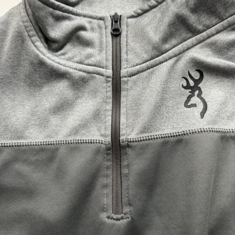 Browning Porter 1/4 пуловер на молнии толстовка мужская L серый гольф логотип производительность Топ - Изображение 4 из 4