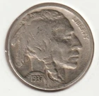 1937 US Indian Head Buffalo Nickel FULL DATE Rare Old Collection Coin - Lot #o64