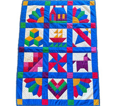 VTG Handmade Multi Color Patchwork Quilt by Grandma 32"x 44" Cottagecore