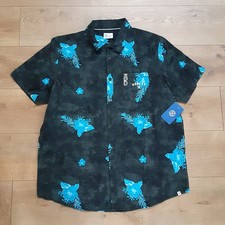 Hurley Men's Short Sleeve Tropical Leaf Print Button-Up Shirt — listing 6