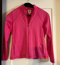 Footjoy Stretch Golf Performance Jacket Athleisure Womens Medium Pink FJ Zip Up