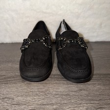 Nine West Women's Lilpa Almond Toe Slip-On Dress Flat Loafers Black 5.5 M