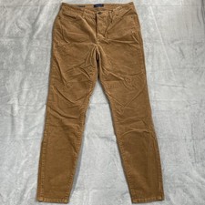 Talbots Corduroy Pants 8 High Waist Jegging Ankle Stretch Caramel Brown