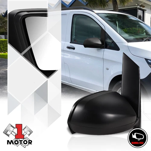 [Right]Passenger Side Manual Door Mirror Foldable for 16-18 Mercedes-Benz Metris