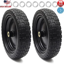 13" Solid Flat-Free Tire & Wheel Set 330lb Capacity Metal Washers Included New