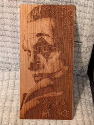 Joker Artwork Firefly Art   Put on a Happy Face / Wood Laser Engraved Art #2/100