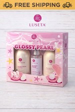 LUSETA "GLOSSY PEARL" Shinning  Smoothing Shampoo, Conditioner  Serum Set 