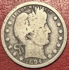 1894-O Barber Quarter. Free Shipping