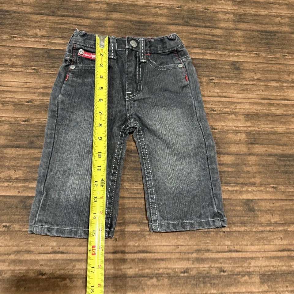 Pantalones de mezclilla negros Ecko Unltd Y2K talla 6M bebé niño niña 6 meses vintage Foto 3 de 4