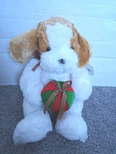 Puppy Dog Stuffed Animal Pet Toy Brown White Rolphe 2005 Wishpets  Dog Plush