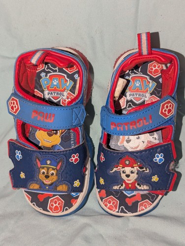 Paw Patrol Toddler Boys Light Up Sandals Size 7 Royal Blue Adjustable & Comfy - Picture 1 of 8