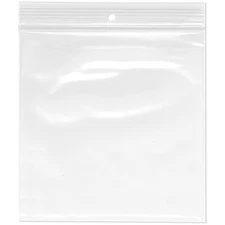 Plymor 6" x 6", 4 Mil with Hang-Hole Heavy Duty Zipper Reclosable Plastic Bags
