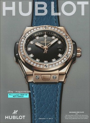 HUBLOT Watches 1-Page PRINT AD 2022 BIG BANG ONE CLICK King Gold DIAMONDS