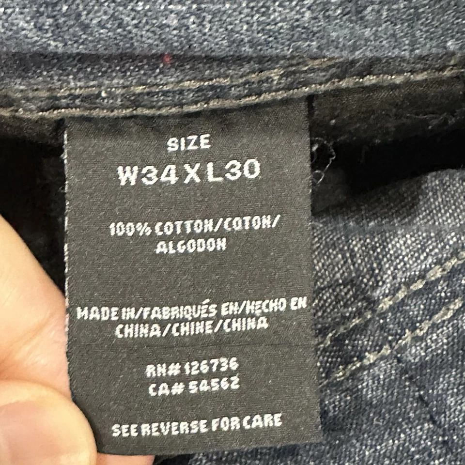 Pantalones de mezclilla rectos Xtreme Couture para hombre 34 x 30 azules de colección Y2K Foto 4 de 4