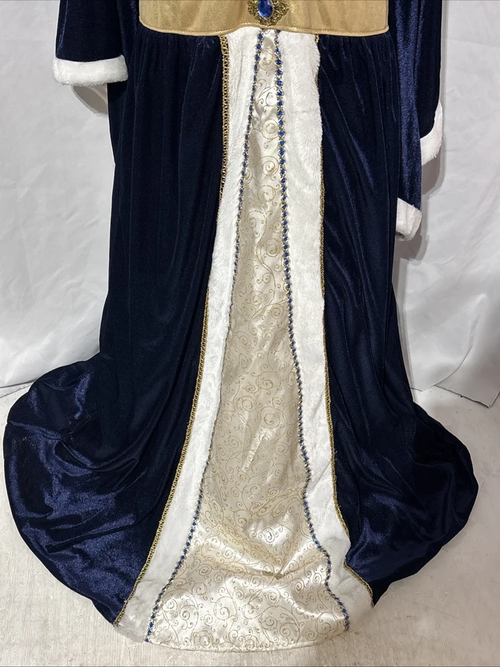 Elegant Empress Medieval Halloween Costume Dress Women’s XL Blue Hoop Dress - Image 3 of 4