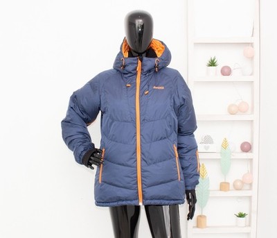 Bergans of Norway Sauda Daunen Damen Jacke Puffer Kapuze Blau Orange Winter Gr.M