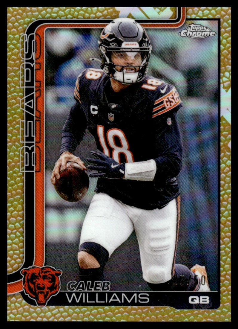 2025 Topps Chrome Gold Football Leather Refractor Caleb Williams