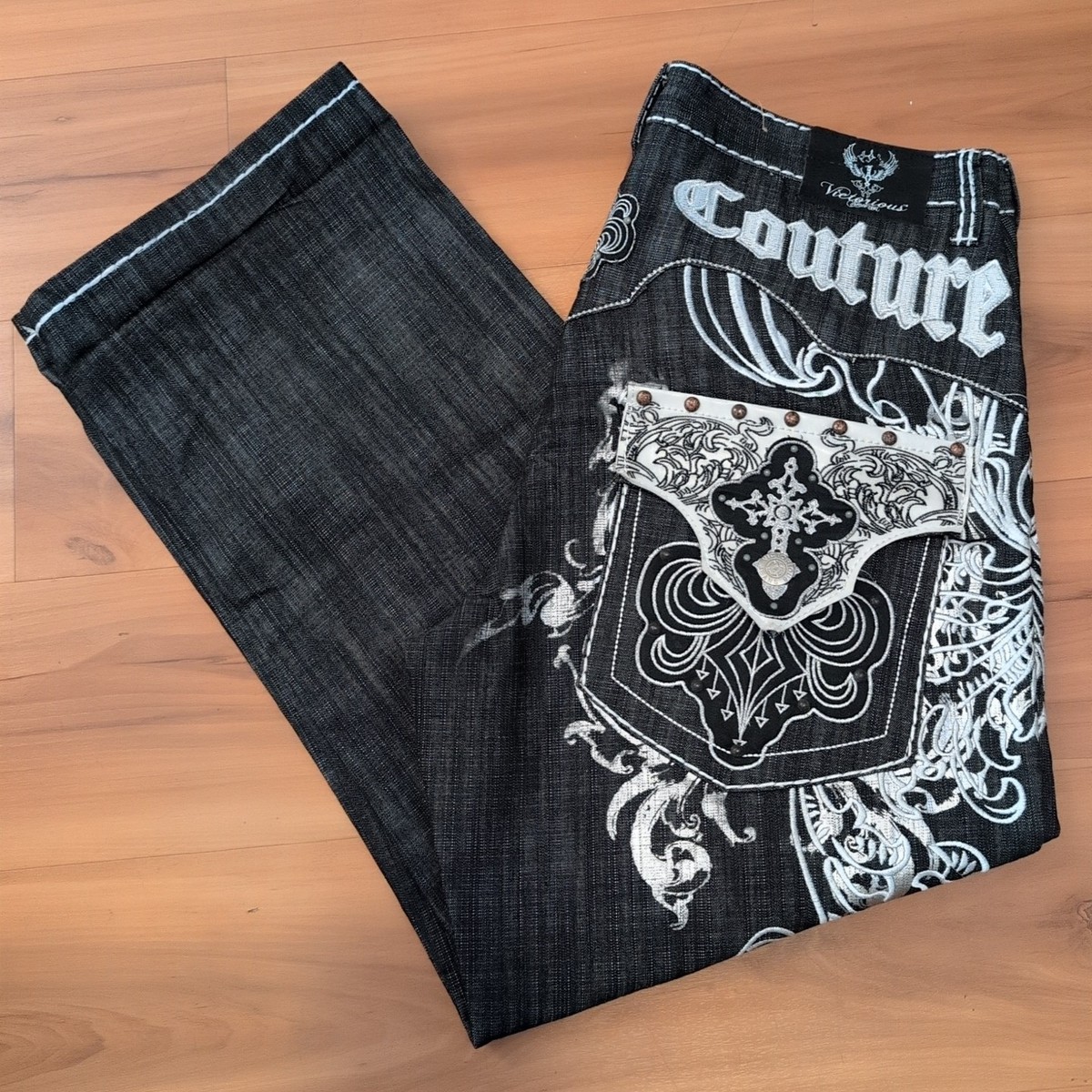 Vintage Urban Couture Pants Mens 40x32 Embroidered Grunge