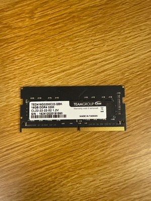 Team Group TED416G3200C22-SBK 16GB DDR4 3200 Desktop Memory. In good condition