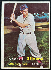 1957 Topps #255 CHARLIE SILVERA Chicago Cubs MLB baseball card EX