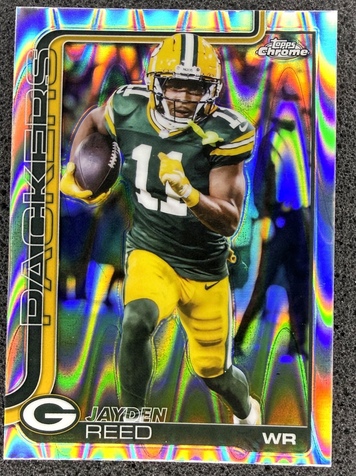 2025 Topps Chrome Football Jayden Reed Raywave Refractor Wave Packers